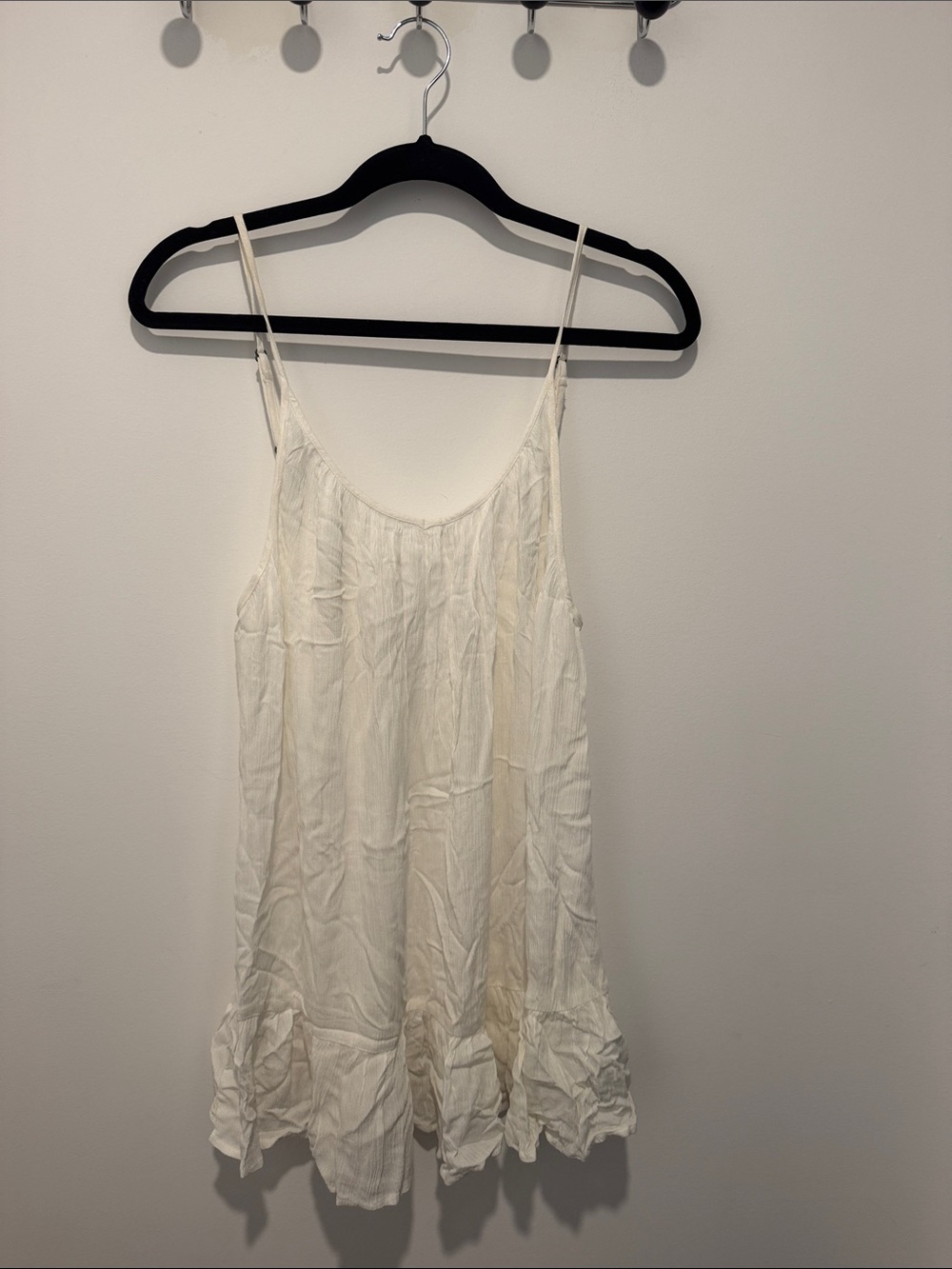 Hollister Cream Textured Scoop Neck Tank